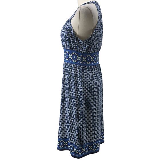 Max Studio Sleeveless Printed Dress Women’s Small Floral Blue White Green - Picture 5 of 9